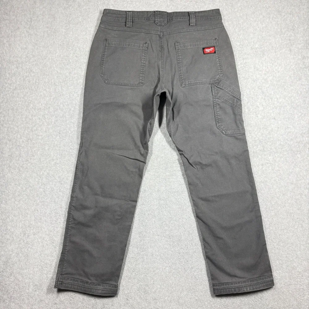 Milwaukee M650 Work Pant Mens 34x30 Gray Utility Carpenter Canvas Trousers